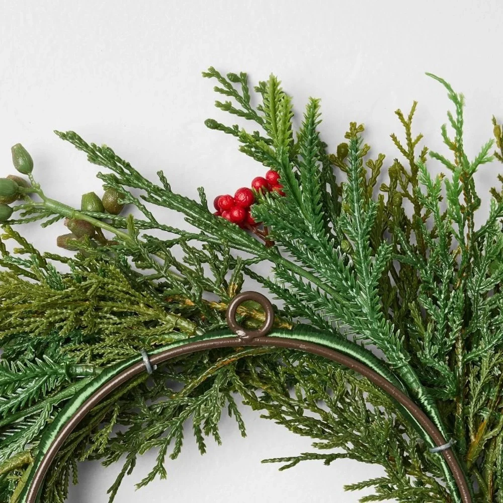 New Target Hearth & Hand with Magnolia Cedar & Red Berry 12” Mini Wreath